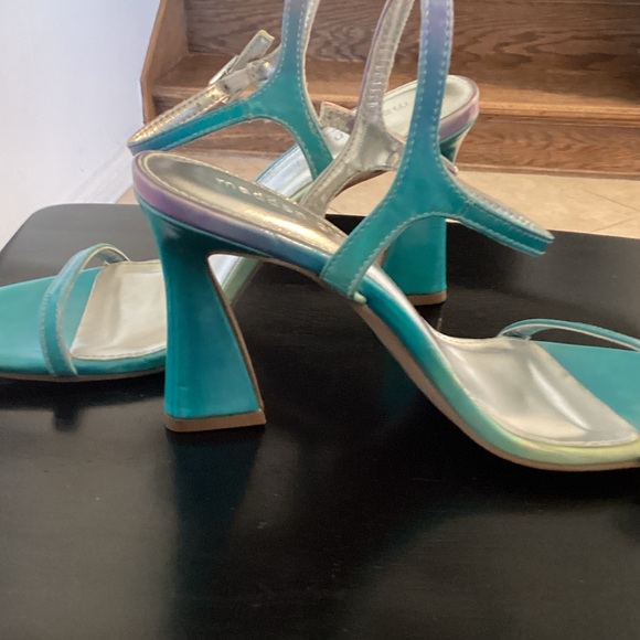 Madden Girl Iridescent Blue and Silver Heels - Picture 2 of 3